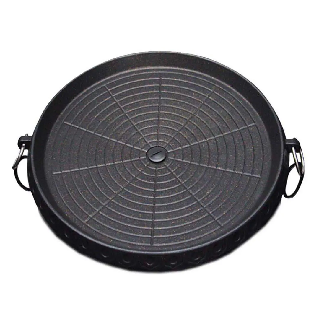 SOGA Portable Korean BBQ Butane Gas Stove Stone Grill Plate Non Stick Coated Round - Home & Garden
