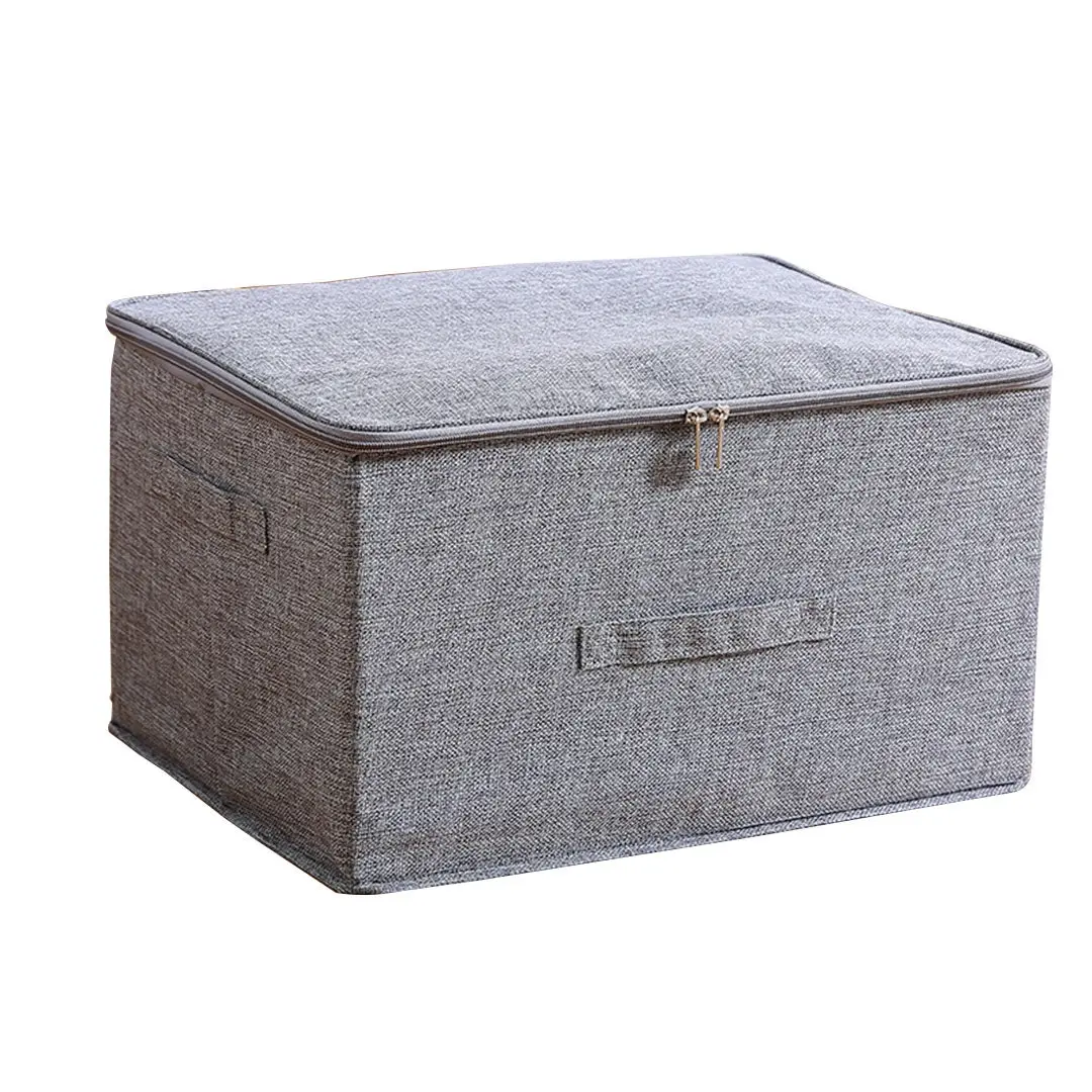SOGA Grey Large Portable Double Zipper Storage Box Moisture Proof Clothes Basket Foldable Home Organiser - Home & Garden