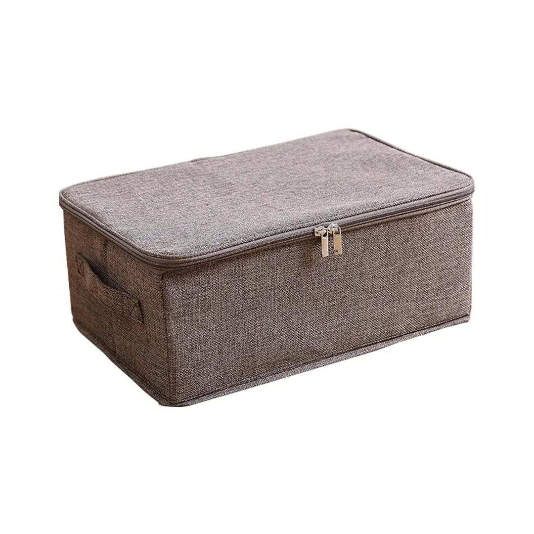 SOGA Coffee Small Portable Double Zipper Storage Box Moisture Proof Clothes Basket Foldable Home Organiser - Home & Garden