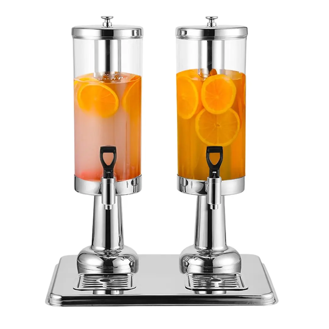 SOGA 6L Dual Stainless Steel Beverage Dispenser with Ice Cylinder - Home & Garden