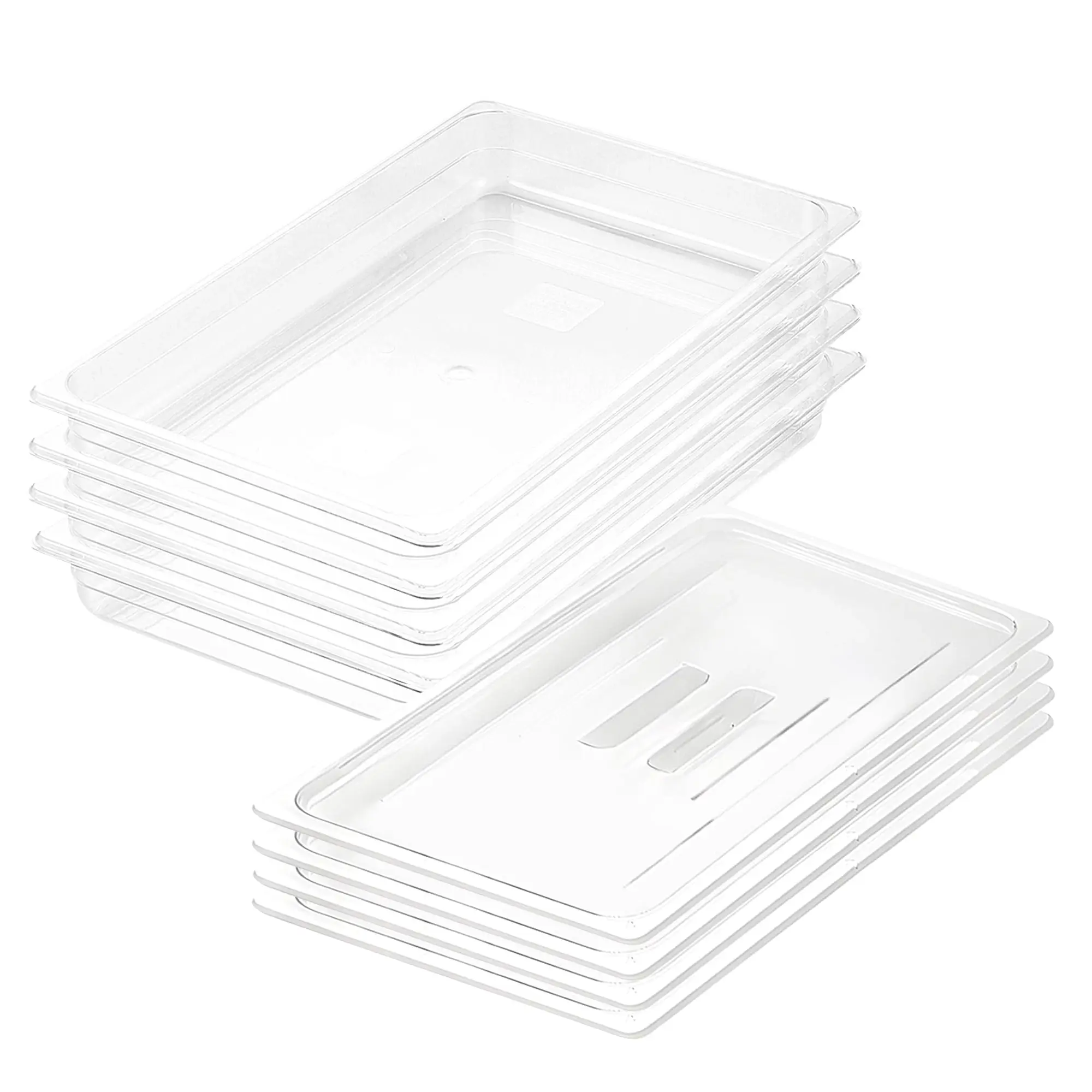 SOGA 4-Pack 65mm Clear Gastronorm GN Pan 1/1 Food Tray Storage with Lid