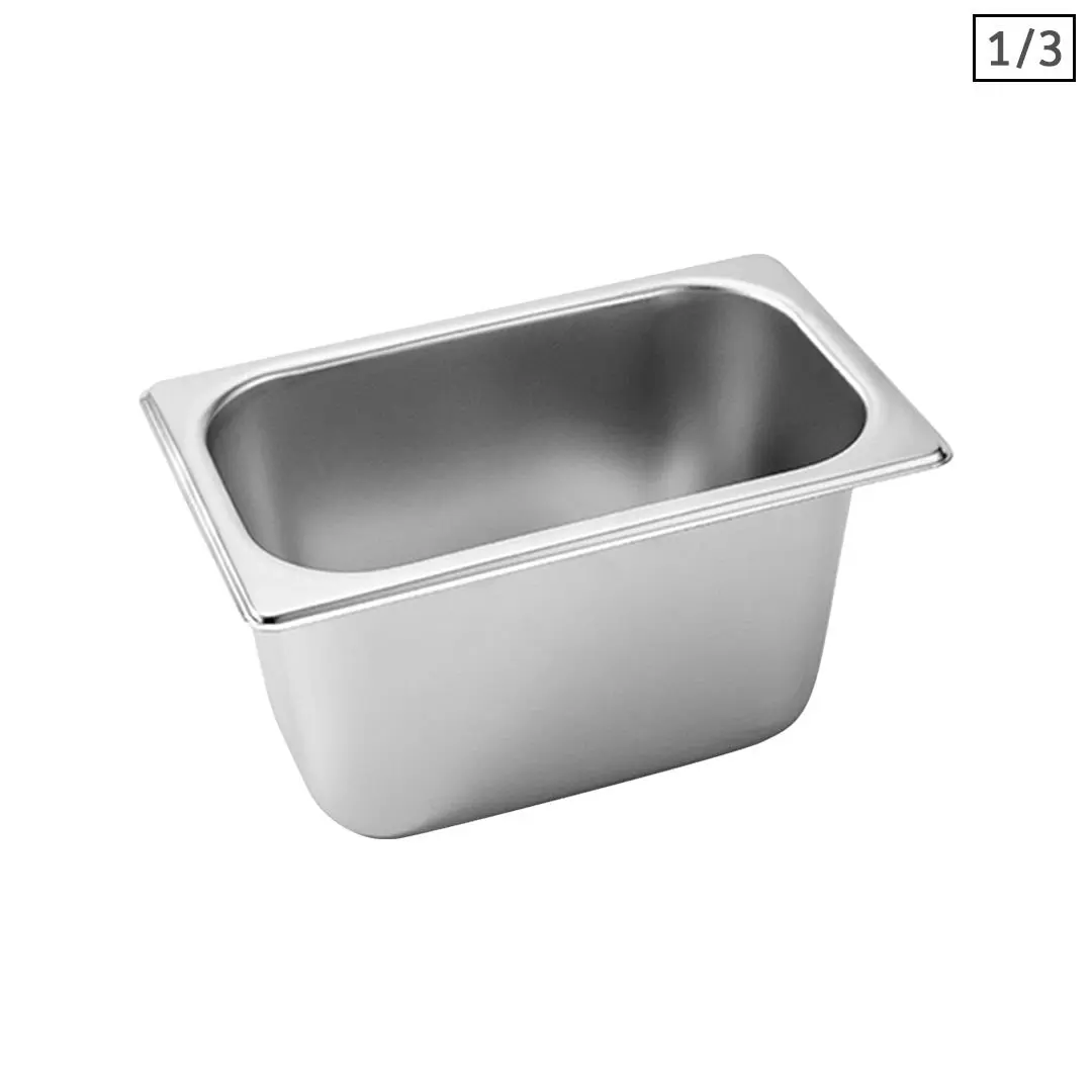 SOGA Gastronorm GN Pan Full Size 1/3 GN Pan 15cm Deep Stainless Steel Tray - Home & Garden