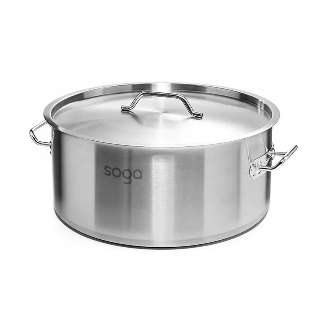SOGA Stock Pot 14L Top Grade Thick Stainless Steel Stockpot 18/10 - Home & Garden