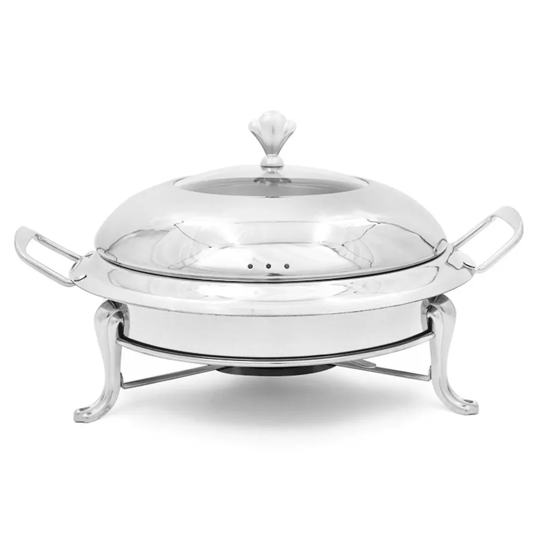 SOGA Stainless Steel Round Buffet Chafing Dish Cater Food Warmer Chafer with Glass Top Lid - Home & Garden