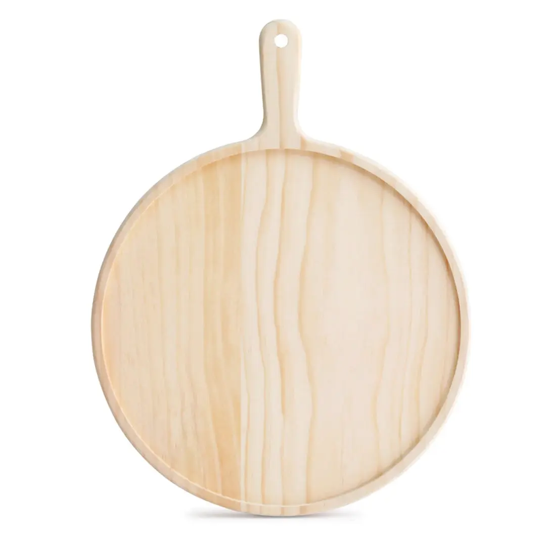 SOGA 11 inch Round Premium Wooden Pine Food Serving Tray Charcuterie Board Paddle Home Decor - Home & Garden
