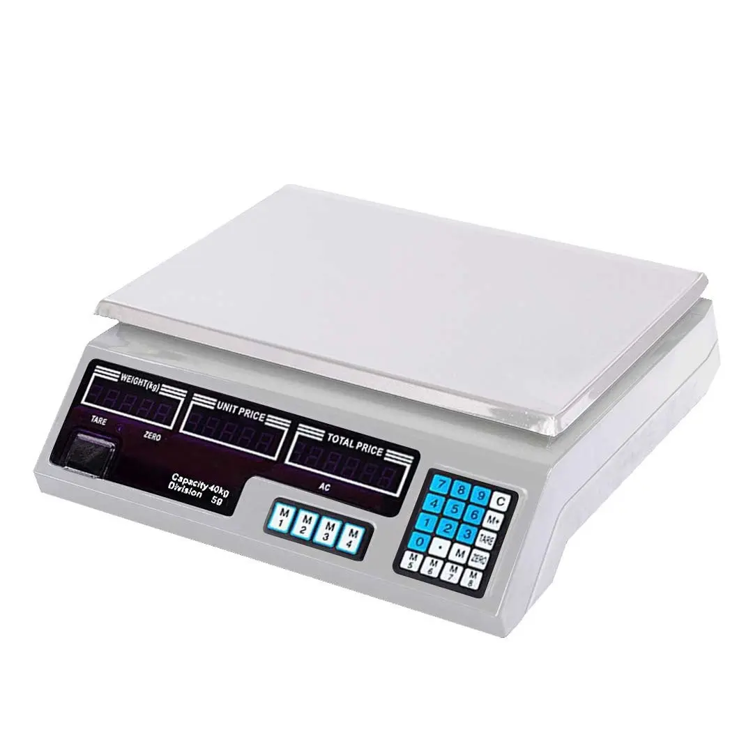 SOGA 40kg Digital Kitchen Scales Shop Electronic Weight Scale Food White - Home & Garden