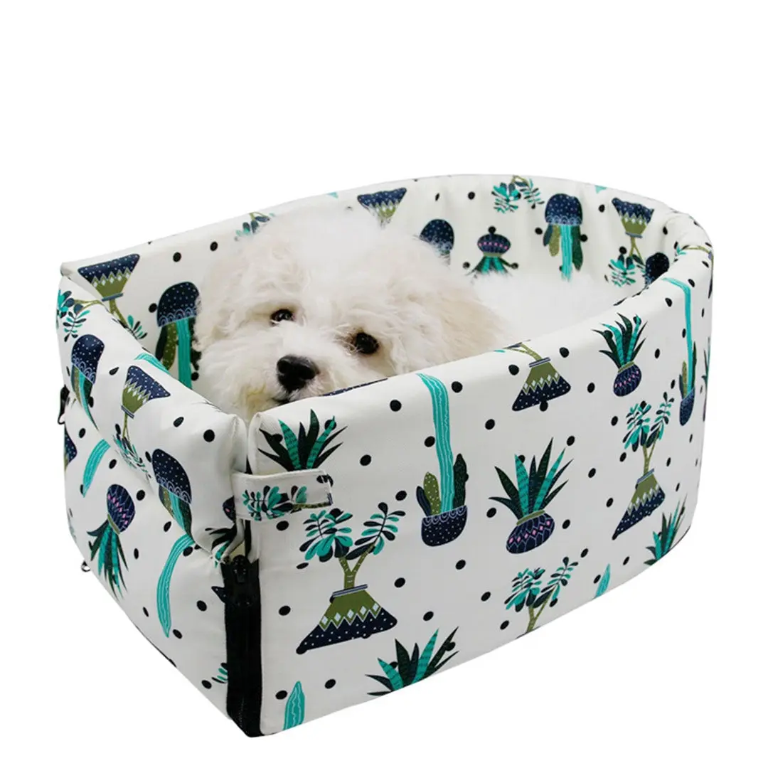 SOGA Car Central Control Nest Pet Safety Travel Bed Dog Kennel Portable Washable Pet Bag White - Pets