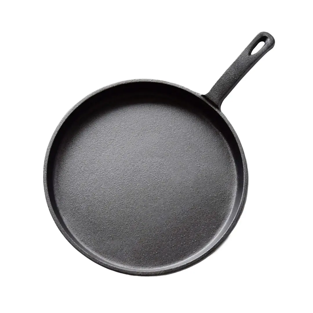 SOGA 26cm Round Cast Iron Frying Pan Skillet Griddle Sizzle Platter - Home & Garden