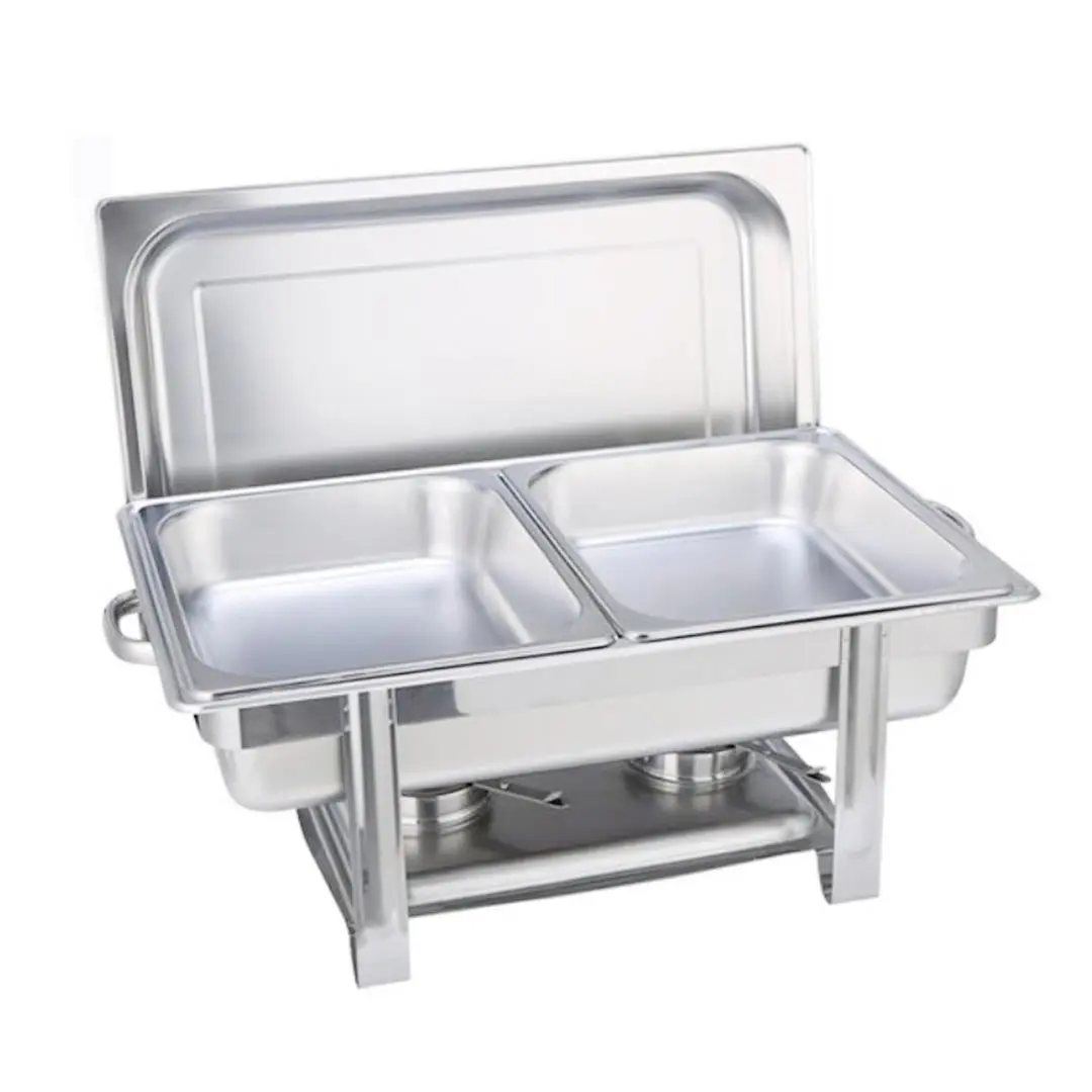 SOGA Stainless Steel Chafing 2x4.5L Catering Dish Food Warmer - Home & Garden