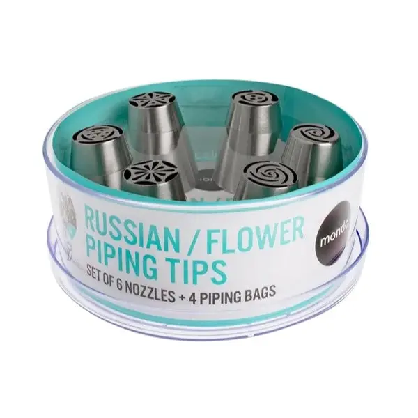 10pc Mondo Russian/Flower Piping Tips Set - Home & Garden