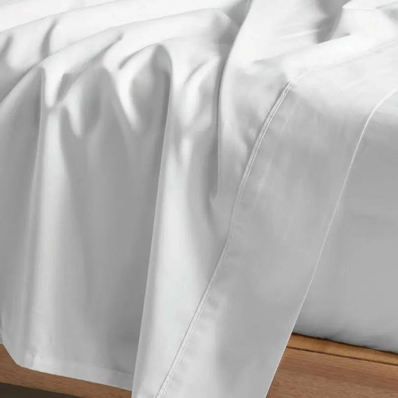 Linen House Augusta 500TC White King Flat Sheet - Home & Garden