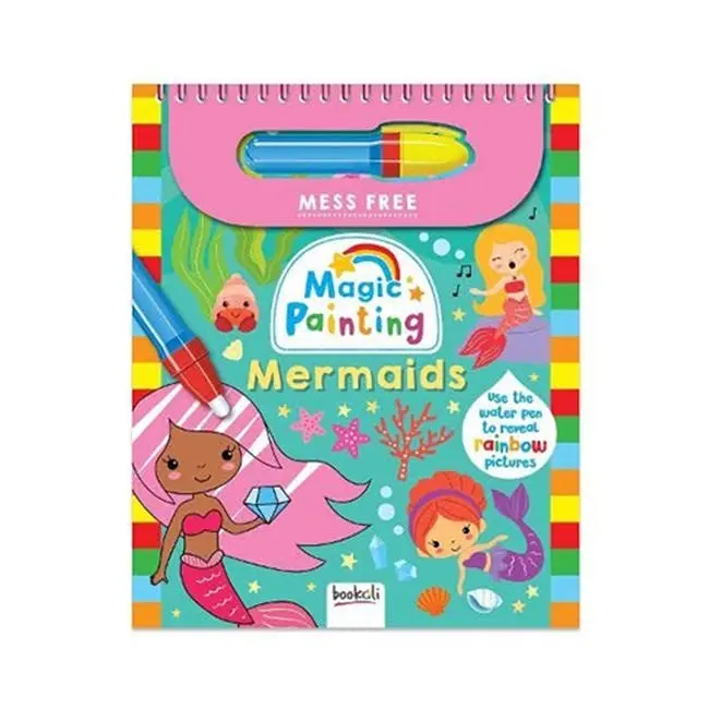 Bookoli Mess Free Magic Painting Mermaids Activity Book w/ Water Pen Kids 4-6y