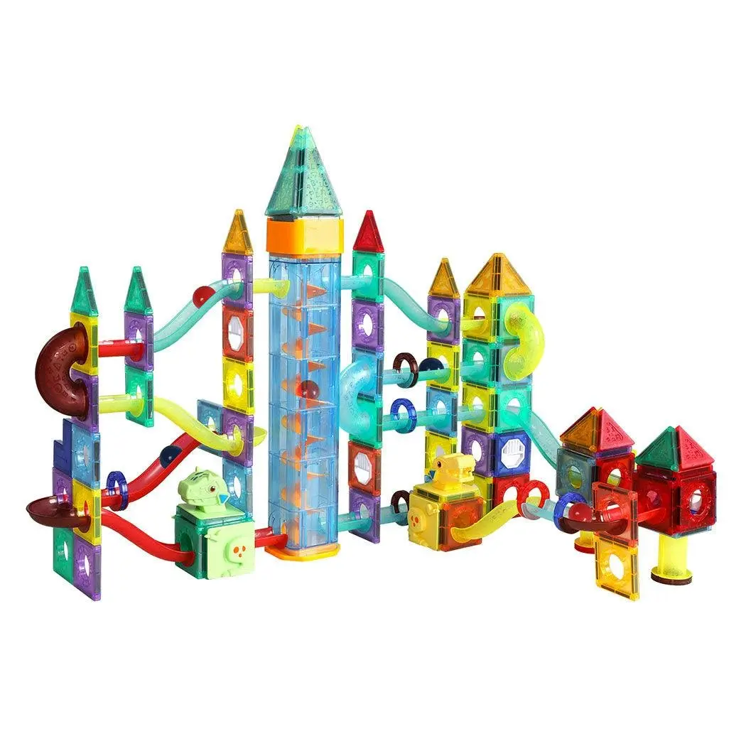 Kids 185Pcs Magnetic Tiles Blocks Dinosaur STEM Building Toy Children Gift Play - Toys & Games