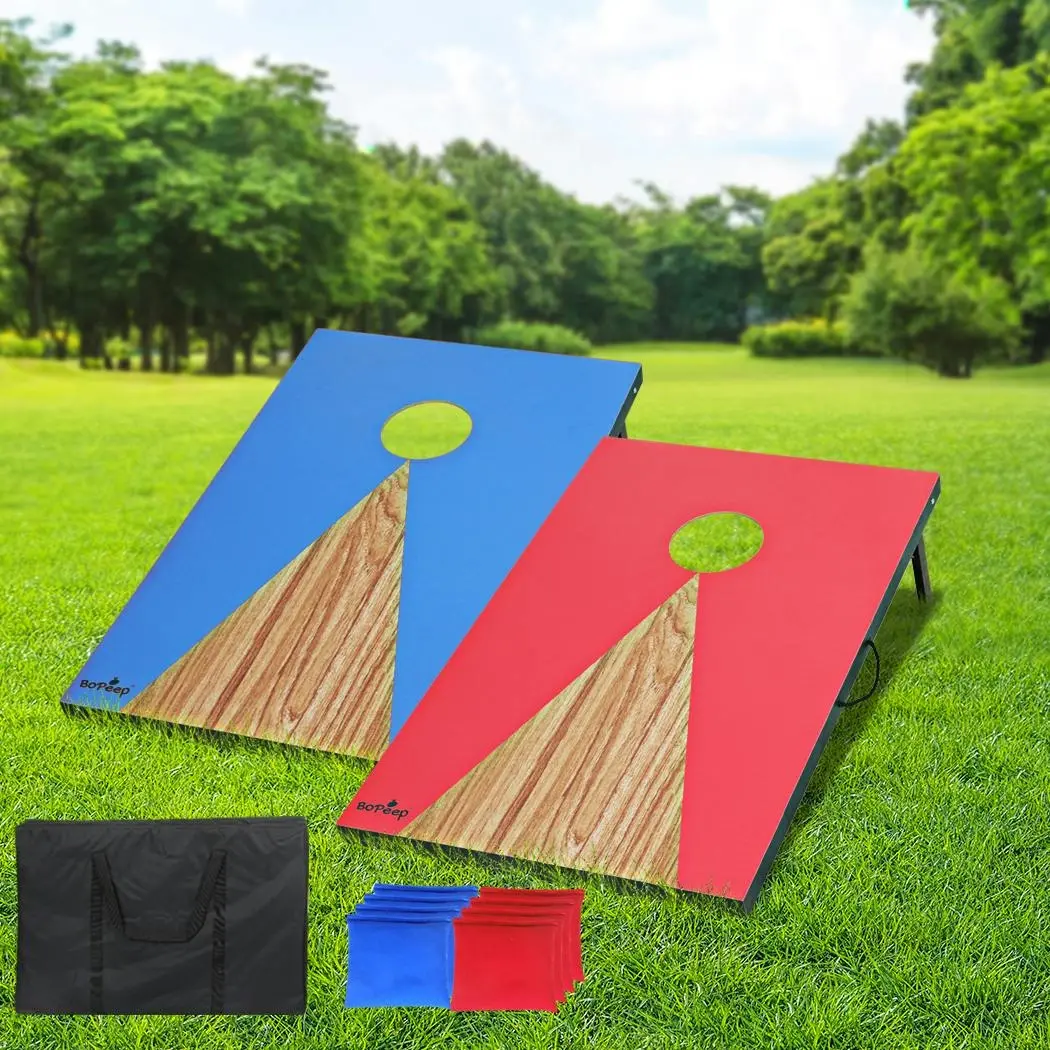BoPeep 2Pcs Kids Bean Bag Toss Cornhole Game Set with 8 Bean Bags Wooden Outdoor - Toys & Games