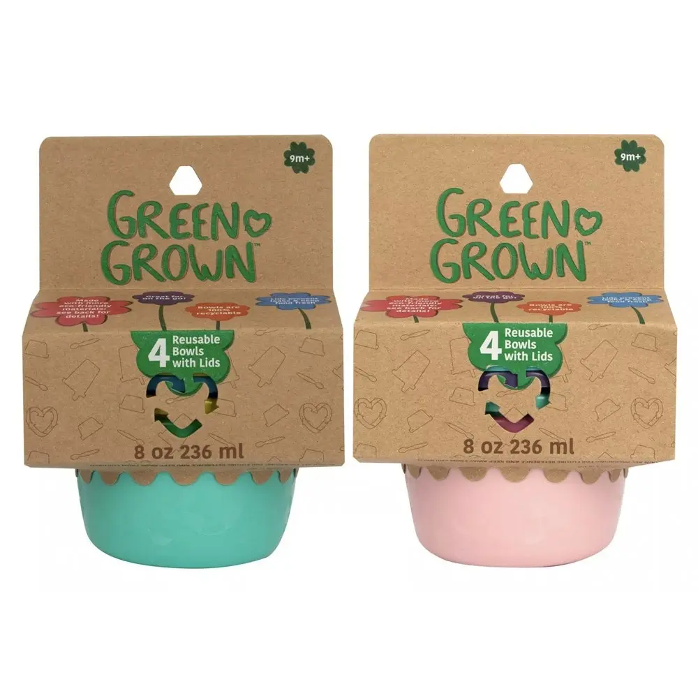 8pc Green Grown 8oz/236ml Toddler/Kids/Children's Eating Bowls 9m+ Assorted - Baby