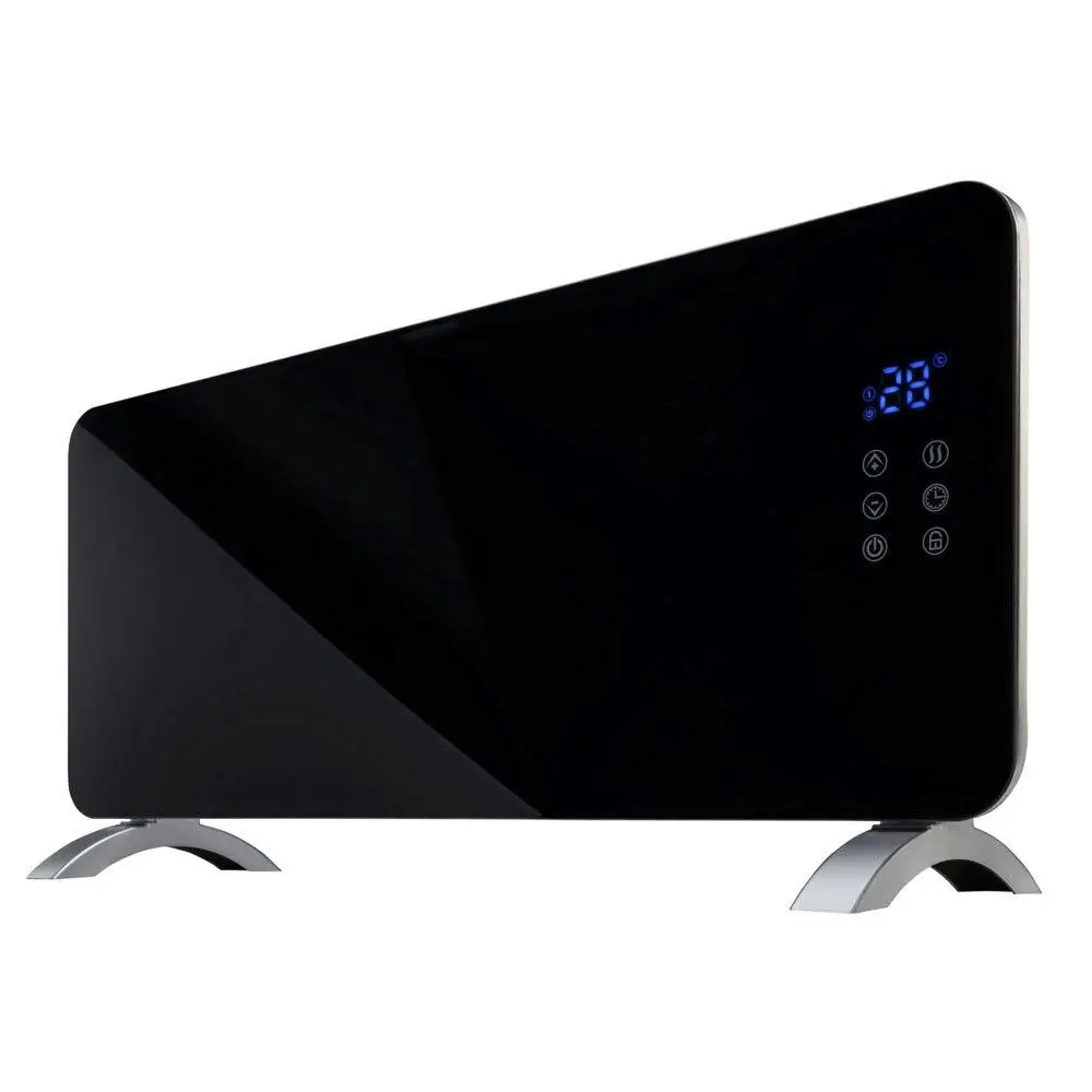 Goldair 76cm 1500W Platinum Smart Glass Convector Panel Heater w/ Wifi Black - Home & Garden