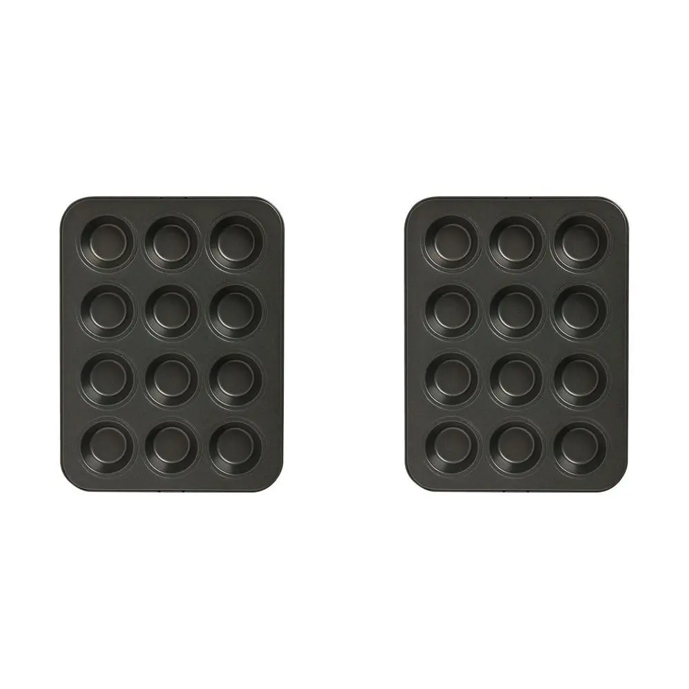 2PK Wiltshire Easybake 12 Cup Non-Stick Mini Muffin/Cupcakes Baking Tray Pan