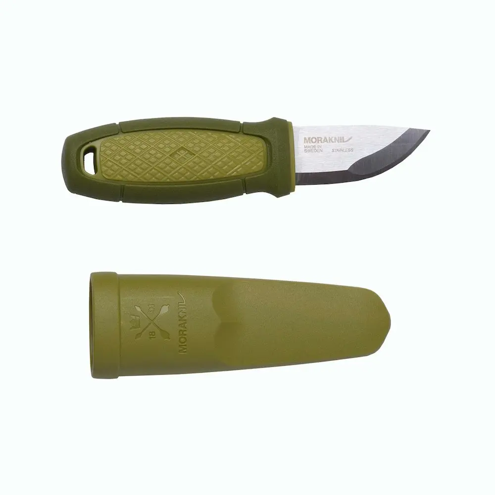 Morakniv Eldris Stainless Steel Outdoor Knife + Sheath | Green YKM12651 - Sports & Outdoor