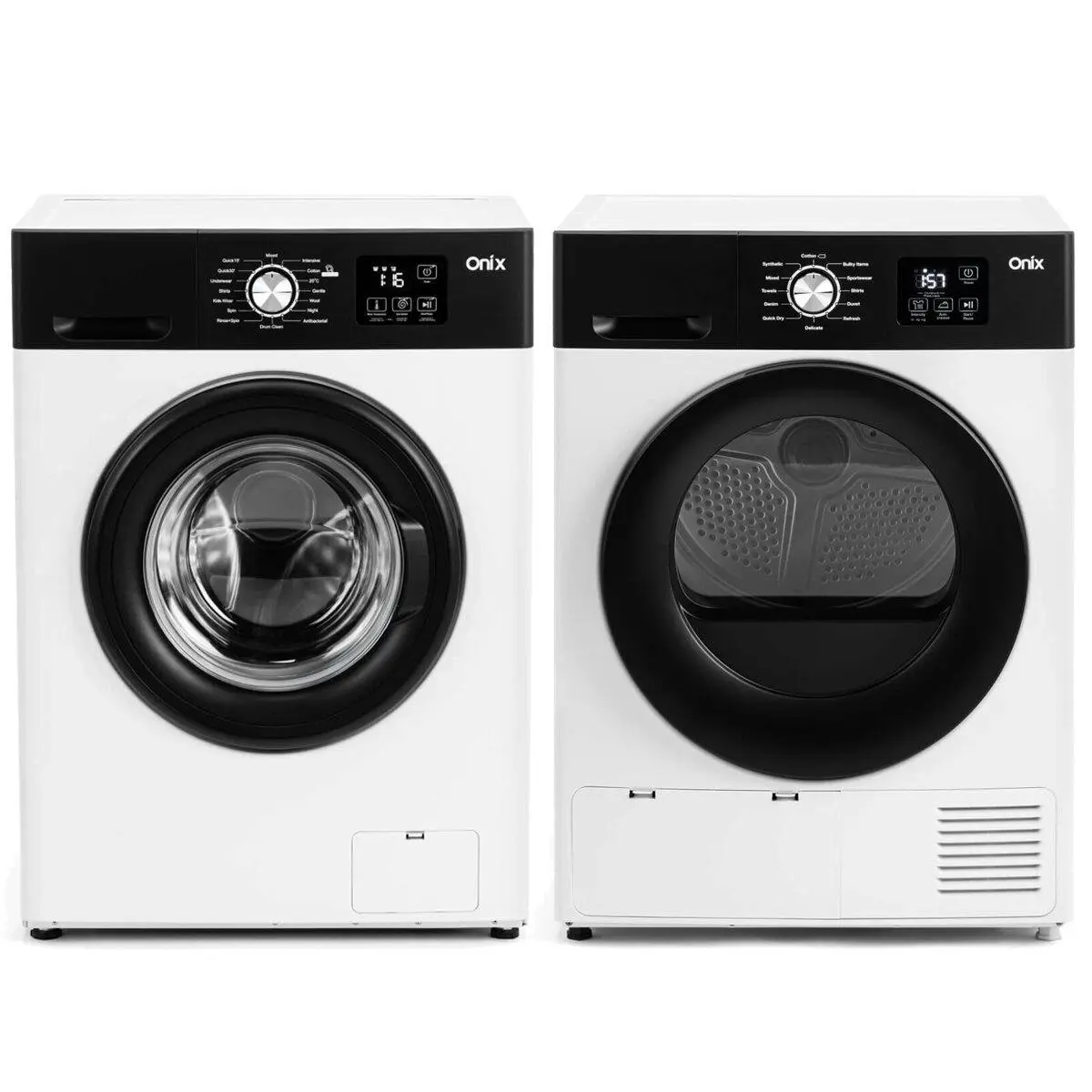 Onix 8kg Front Load Washer & Heat Pump Dryer NON-STACKABLE Laundry Package