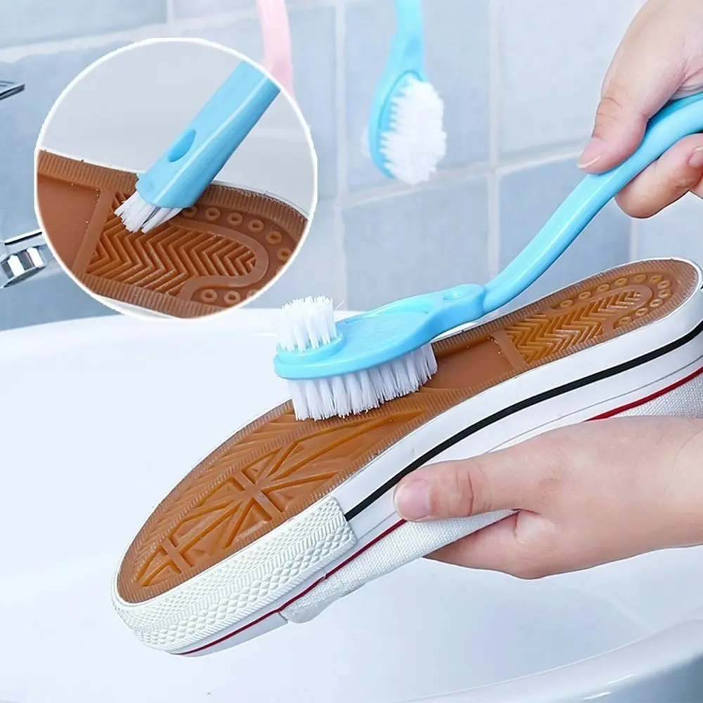 2Pcs Shoes Brushes Cleaning Brush Shoes Long Handle Double Head Special Brush - Home & Garden