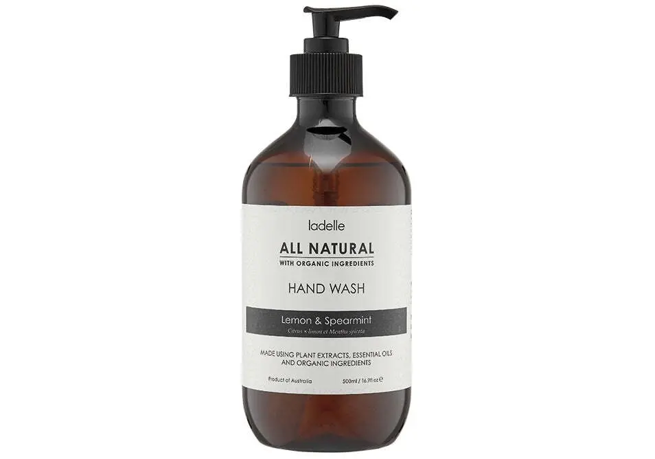 Ladelle All Natural Plant Based Lemon/Spearmint Scented 500ml Bottled Hand Wash - Beauty
