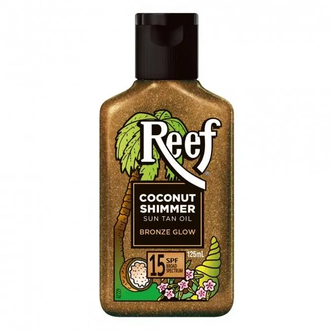 Reef Oil Coconut Shimmer Sun Tan Oil Bronze Glow Spf 15 125ml - Beauty