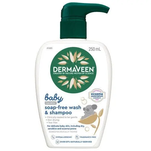 DermaVeen Calmexa Baby Soap Free Hair & Body Wash 250ml - Beauty