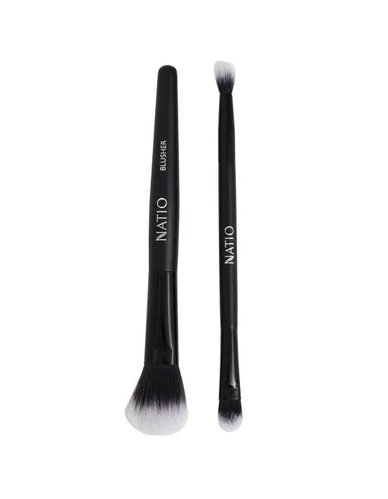 Natio Eyeshadow And Blusher Brush Duo - Beauty