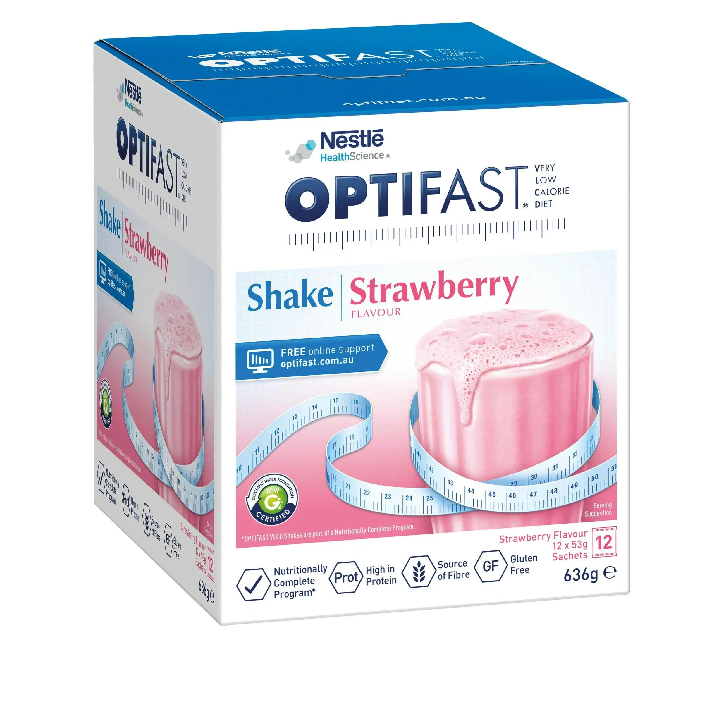 OPTIFAST VLCD Shake Strawberry 12 x 53g - Health