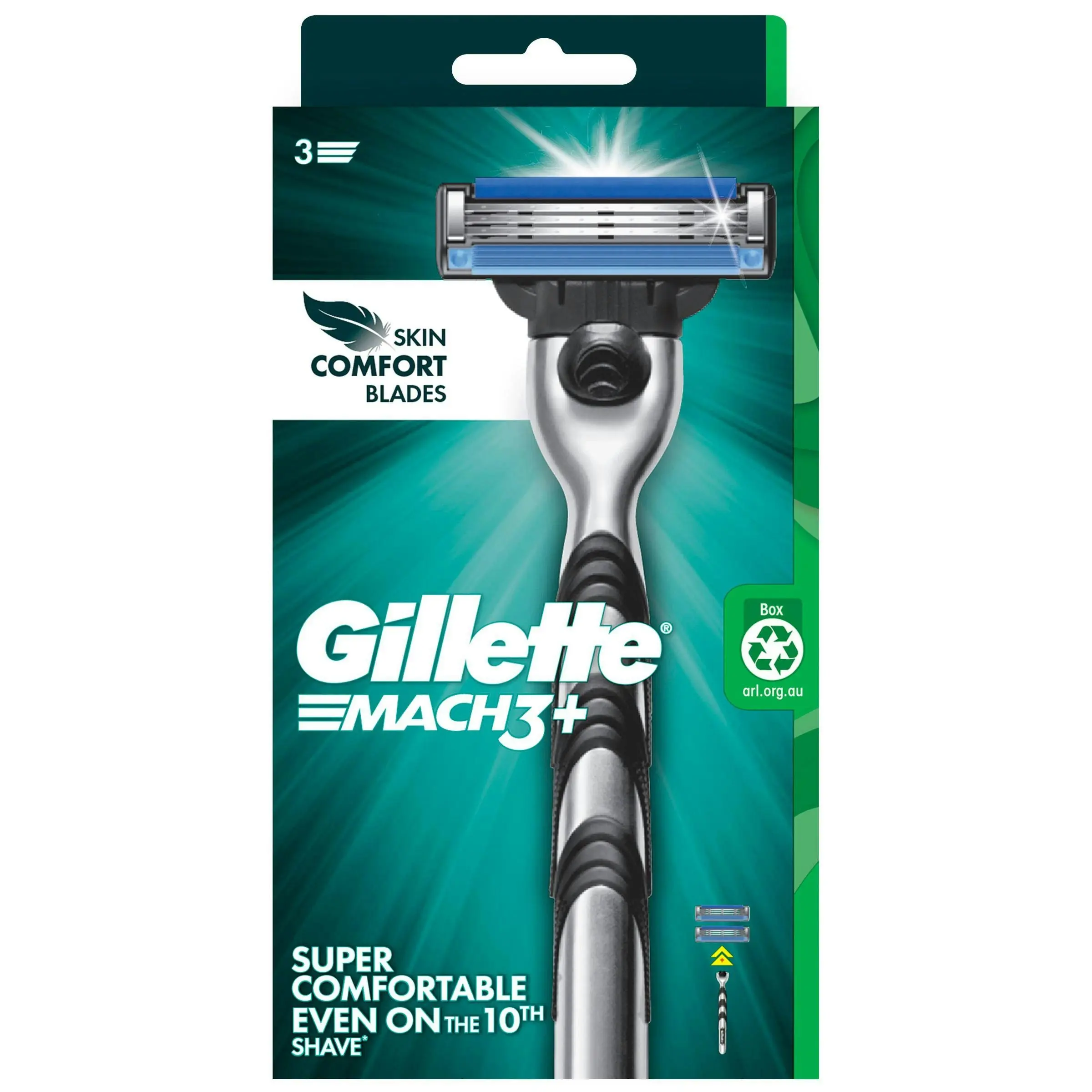 Gillette Mach3+ Razor 1 Handle + 2 Cartridges - Beauty