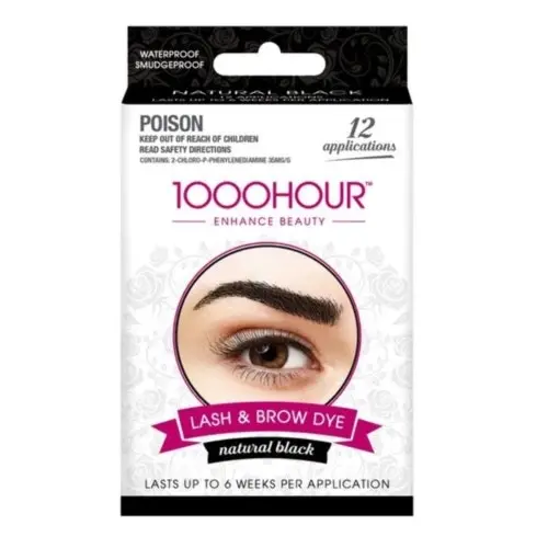 1000 Hour Eyelash & Brow Dye Kit Natural Black - Beauty