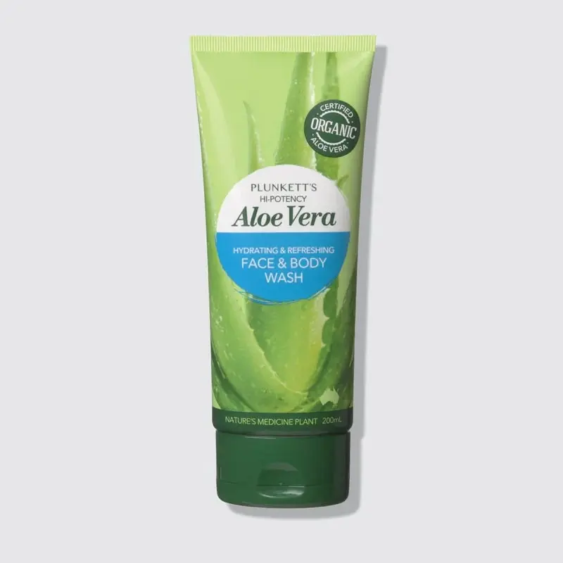 Plunkett Pharmaceuticals Plunkett Aloe Vera High Potency Face And Body Wash 200ml - Beauty
