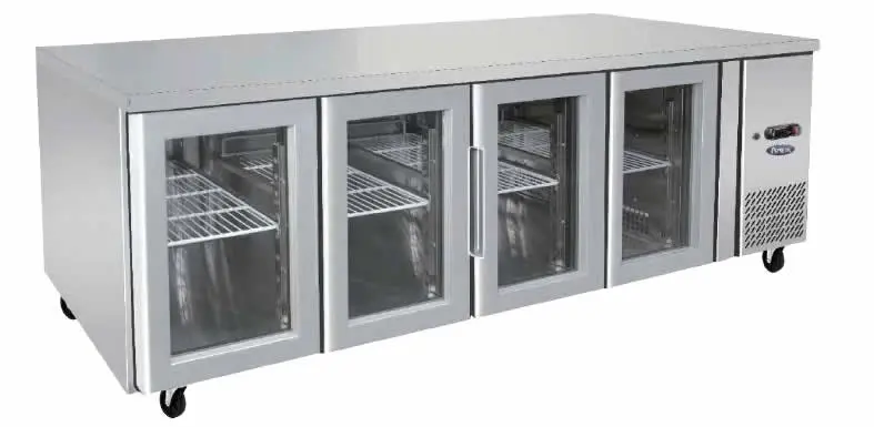 Atosa Glass Four Door Cooling Fridge Table 2230 Mm Epf3741 - Home & Garden