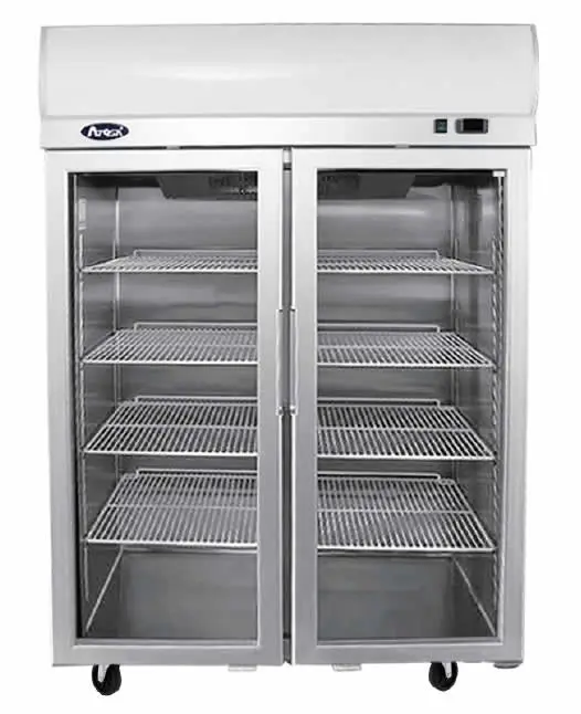 Atosa Top Mounted Double Door Glass Fridge Ycf9402 - Home & Garden