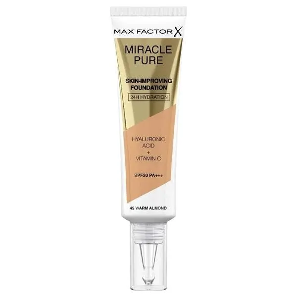Max Factor Miracle Pure Foundation 45 Warm Almond - Beauty
