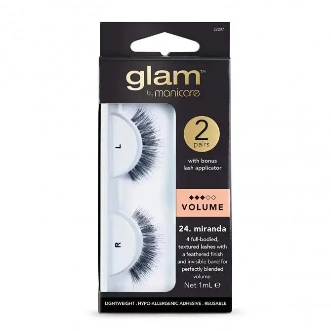 Manicare Glam 24. Miranda Eyelashes 2 Pack With Applicator - Beauty