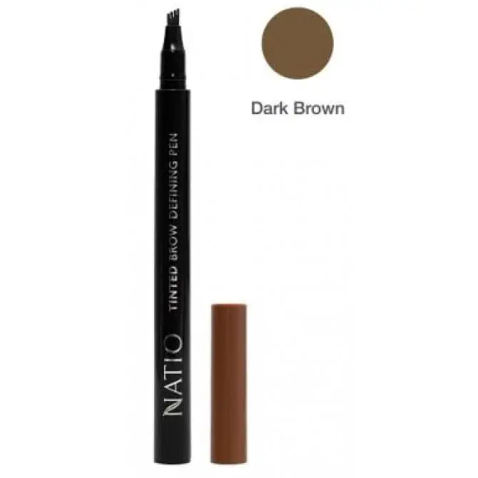 Natio Tinted Brow Defining Pen Dark Brown 0.6ml - Beauty