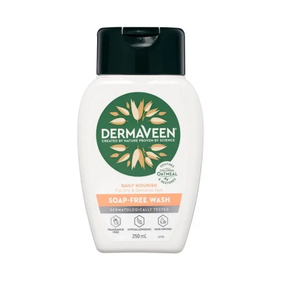 DermaVeen Daily Nourish Soap Free Wash Oatmeal 250ml - Beauty
