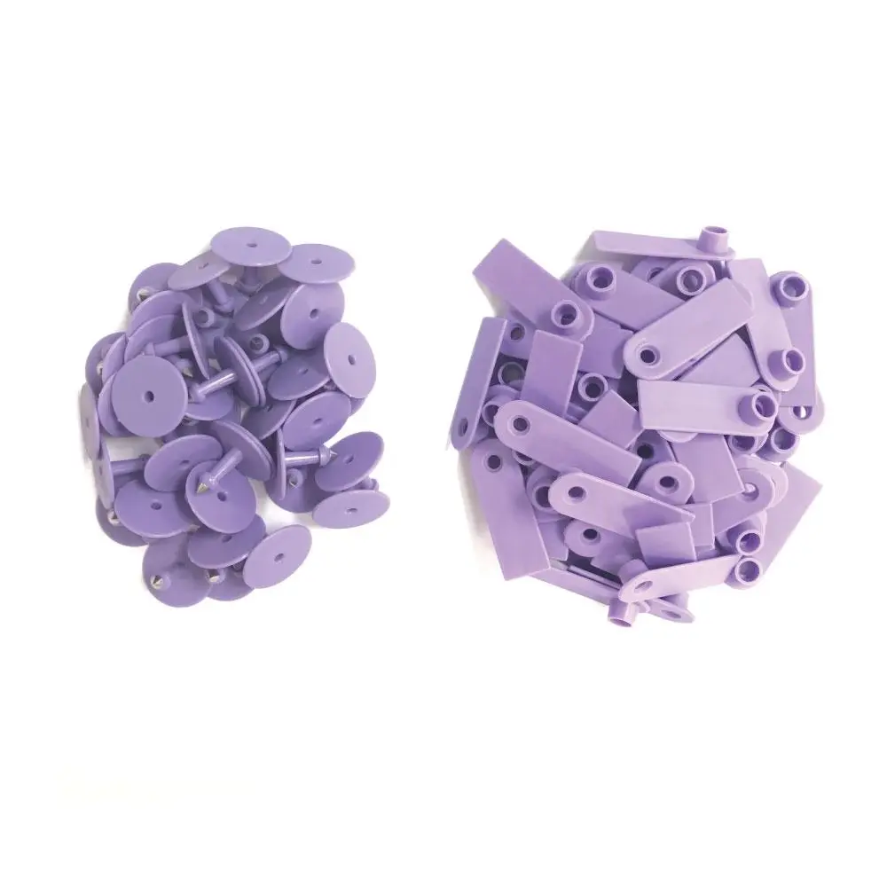 100x Cattle Ear Tags 5x2cm Purple Cow Sheep Pig Small Animal Livestock Label Tag - Commercial