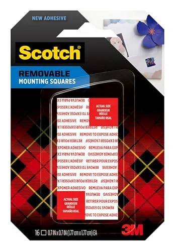 Scotch Removable Double-Sided Mounting Squares (108amssq16)