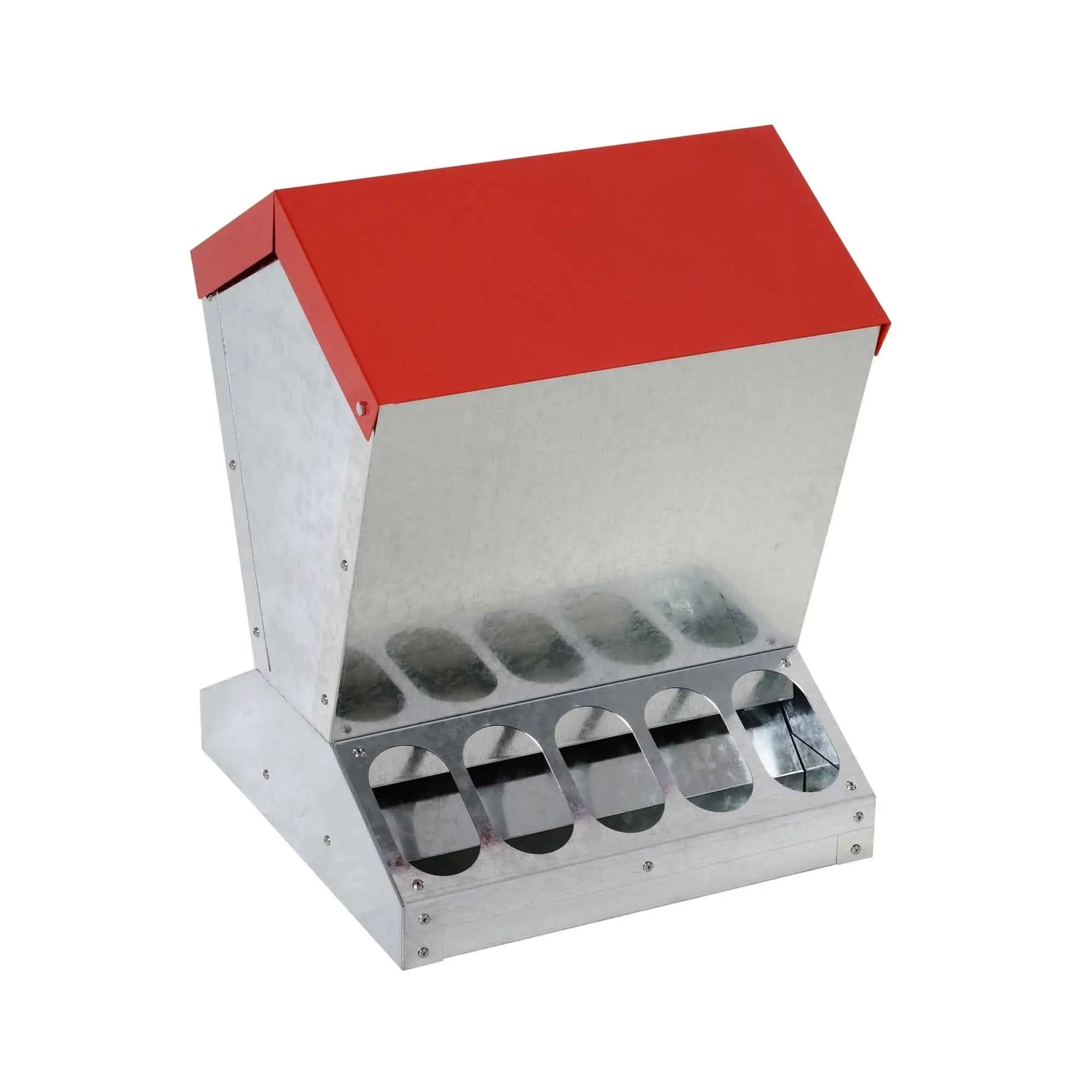 10kg Automatic Chook Chicken Feeder Poultry Auto Trough Galvanised Metal Feeders - Commercial