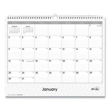 Blue Sky 111292 Enterprise Wall Calendar, Geometric Artwork, 15 X 12, White/gray Sheets, 12-month (jan To Dec): 2026 111292_40_2