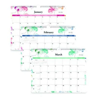 Blue Sky 117888 Lindley Monthly Wall Calendar, Floral Artwork, 15 X 12, White/pink/red Sheets, 12-month (jan To Dec): 2026