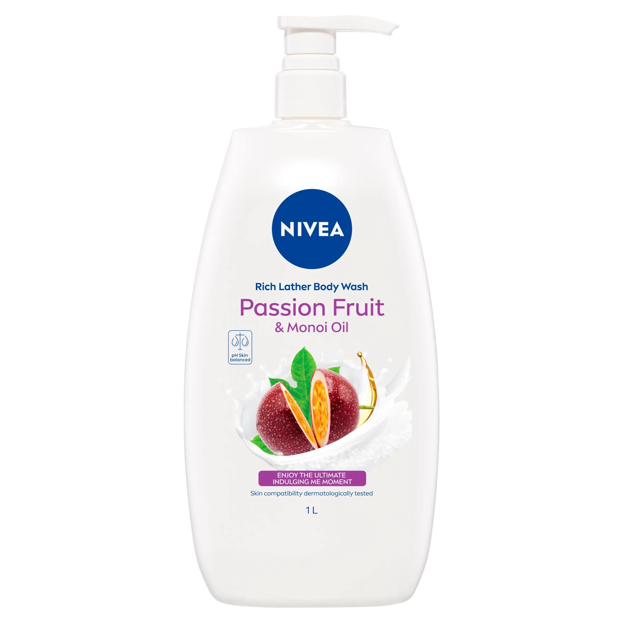 Nivea Rich Lather Passionfruit & Monoi Oil Body Wash Shower Gel 1l - Beauty