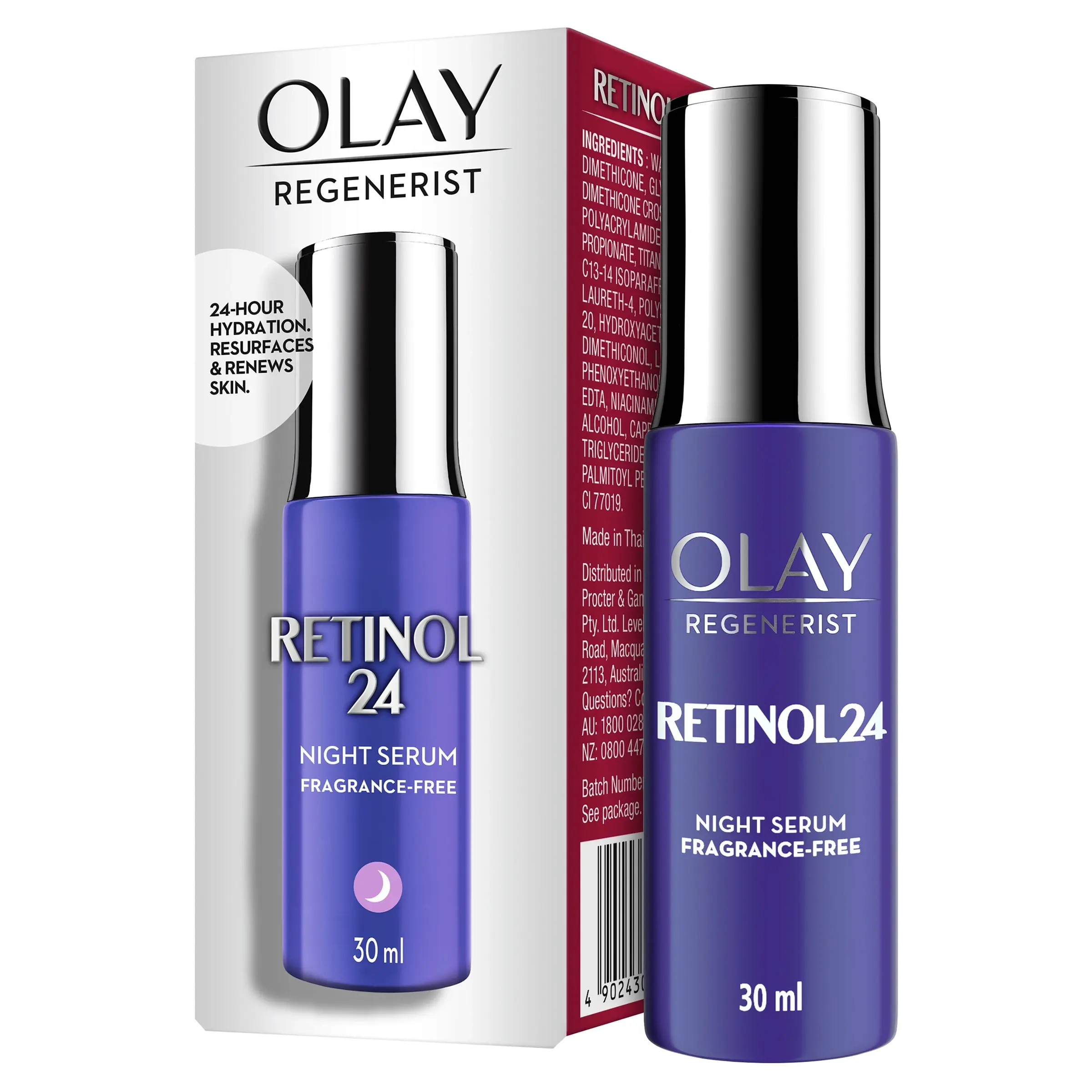 Olay Regenerist Retinol 24 Night Serum Fragrance Free 30ml - Beauty