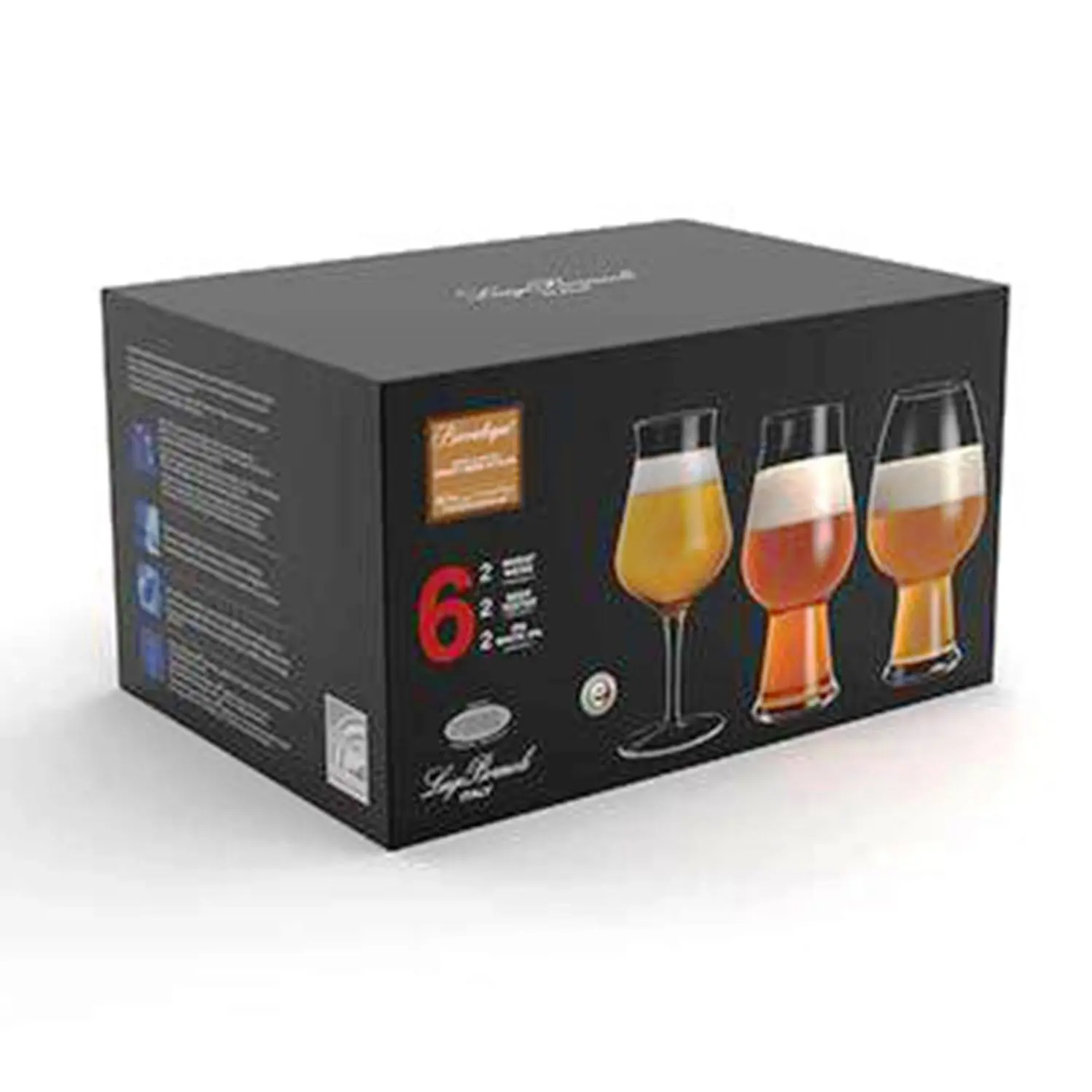 LUIGI BORMIOLI BIRRATEQUE 6 PIECE CRAFT BEER GLASS SET - Home & Garden