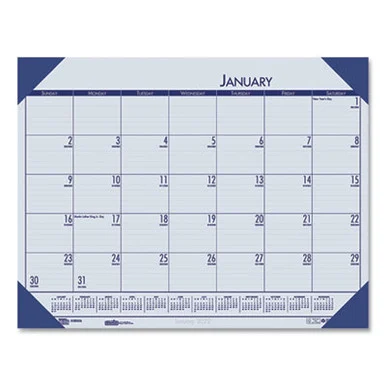 House Of Doolittle 12440 Ecotones Recycled Monthly Desk Pad Calendar, 22 X 17, Ocean Blue Sheets/corners, Black Binding, 12-month (jan-dec): 2025 12440_40_8