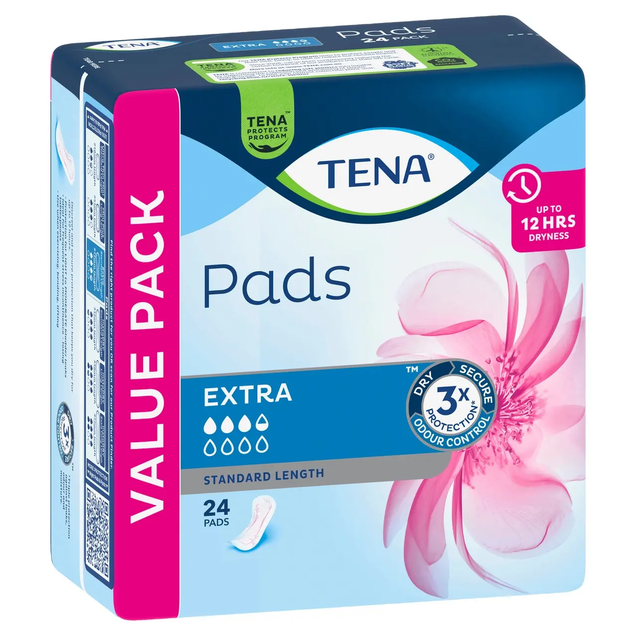 TENA Pads Extra Standard Length 24 Pack - Health
