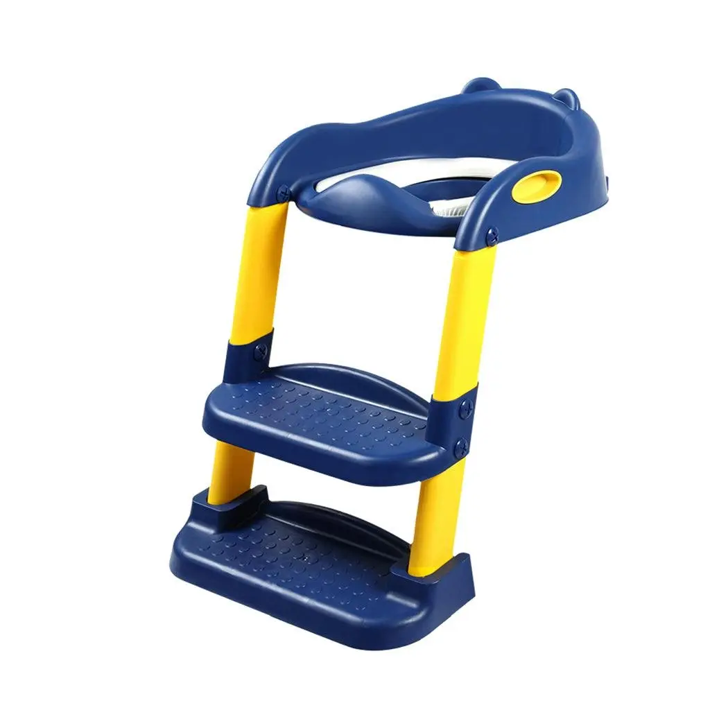BoPeep Kids Toilet Ladder Toddler Training Step Stool Soft Seat Non Slip Blue - Baby