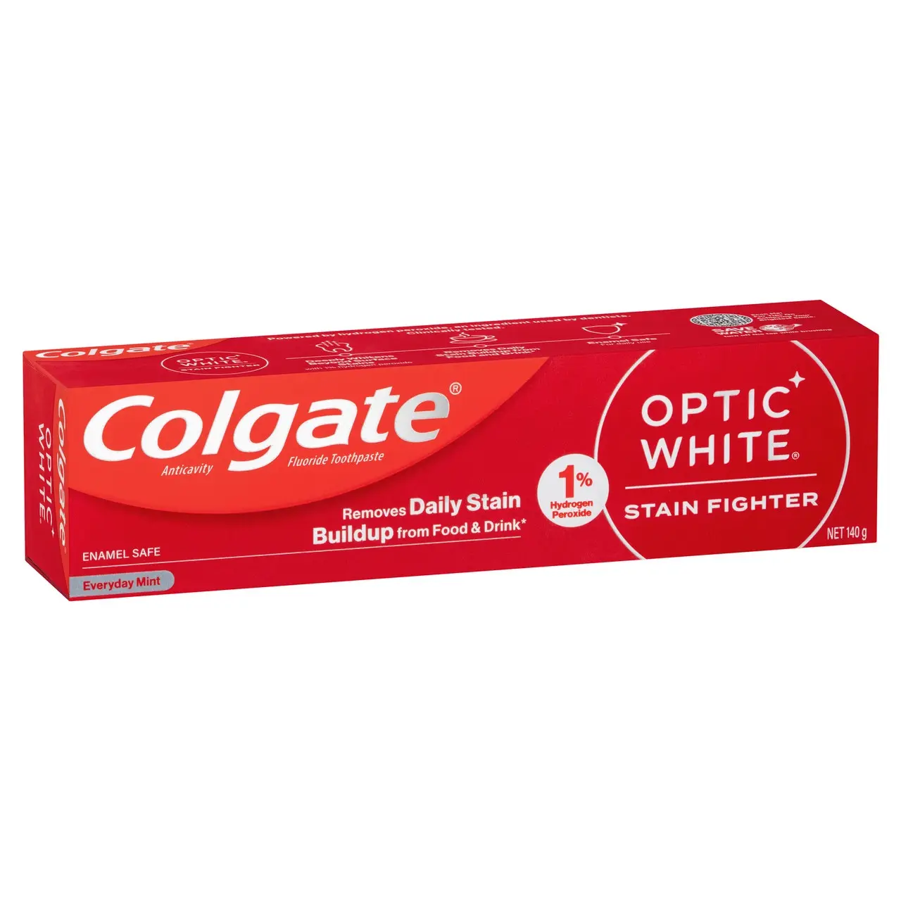 Colgate Optic White Stain Fighter Teeth Whitening Toothpaste, 140g - Health